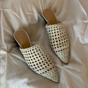 Zara woven white mules
